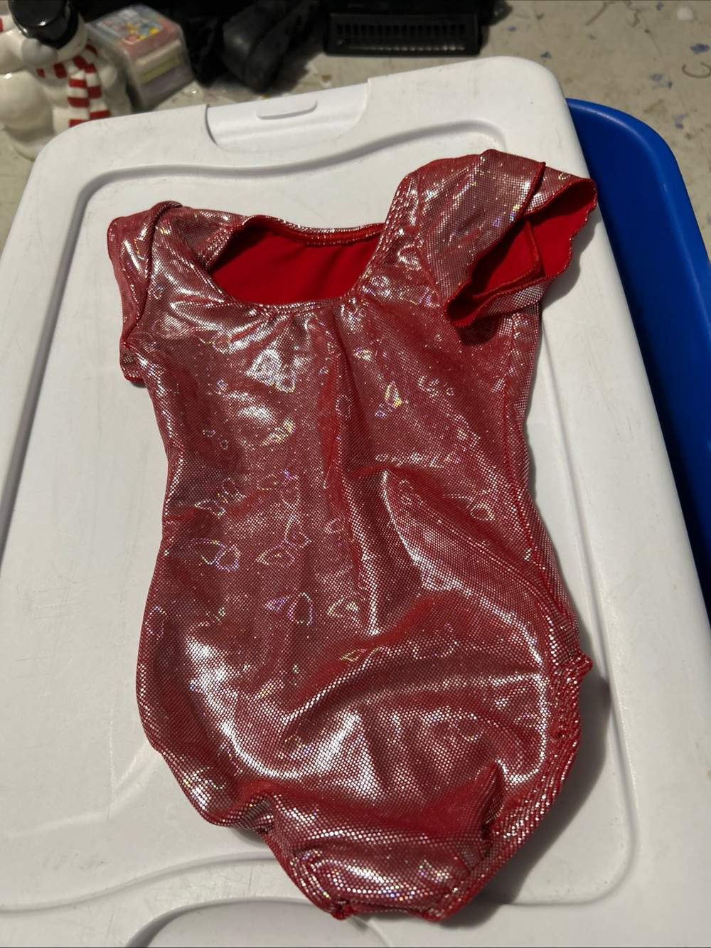 Motionwear Red Shiny Dance Leotard